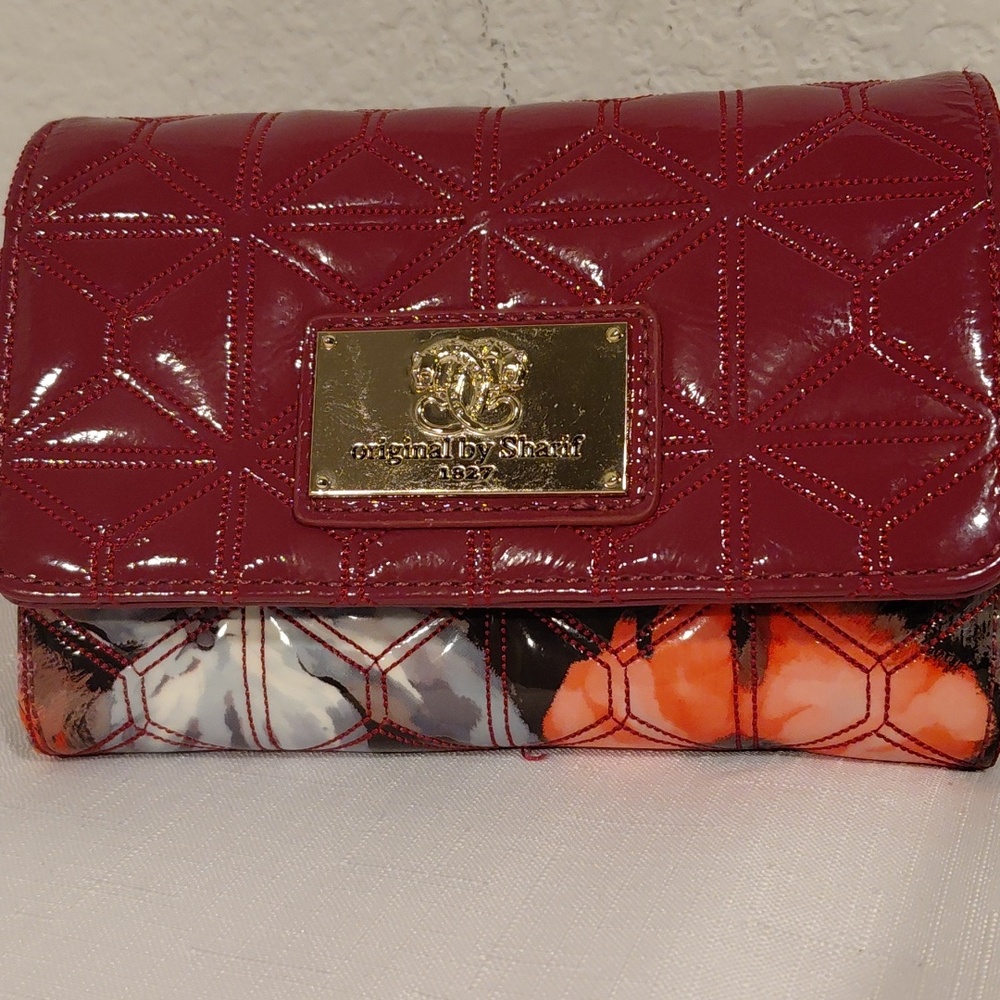 Red Sharif Quilted Patent Wallet